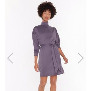 Nasty gal “tie a little harder” turtleneck dress